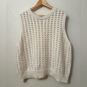 NWT Cream Knit Sleeveless Sweater Sz XXL